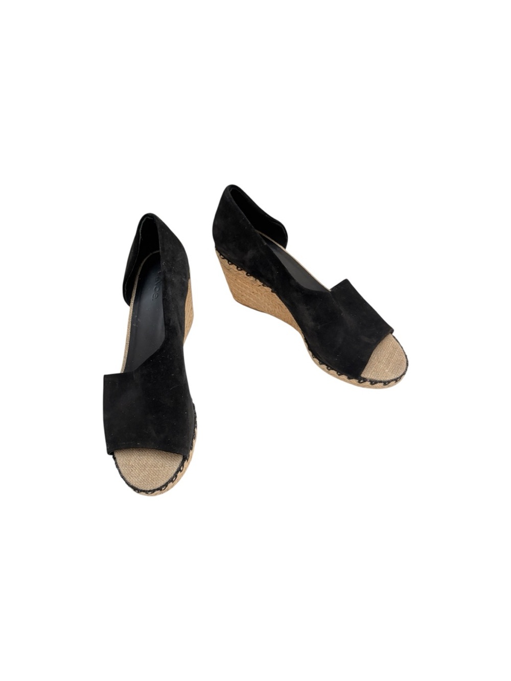 VINCE Black Sonora Espadrille Wedge Heel Open Toe Sandal Size 8.5M